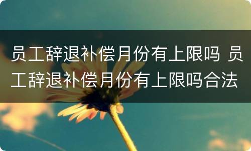 员工辞退补偿月份有上限吗 员工辞退补偿月份有上限吗合法吗