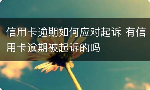 信用卡逾期如何应对起诉 有信用卡逾期被起诉的吗