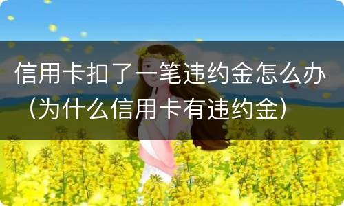 信用卡扣了一笔违约金怎么办（为什么信用卡有违约金）