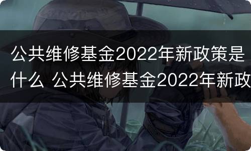 公共维修基金2022年新政策是什么 公共维修基金2022年新政策是什么呢