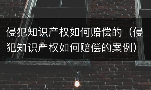 侵犯知识产权如何赔偿的（侵犯知识产权如何赔偿的案例）