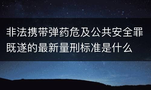 非法携带弹药危及公共安全罪既遂的最新量刑标准是什么