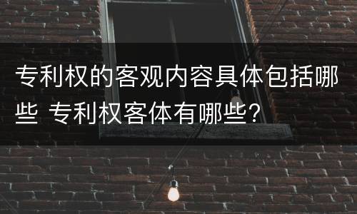 专利权的客观内容具体包括哪些 专利权客体有哪些?