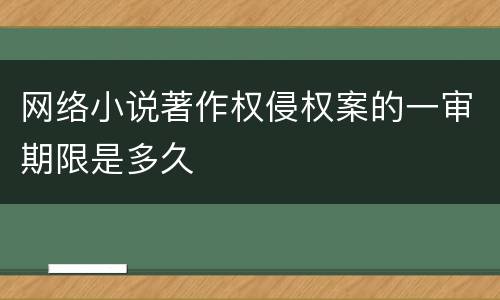 网络小说著作权侵权案的一审期限是多久