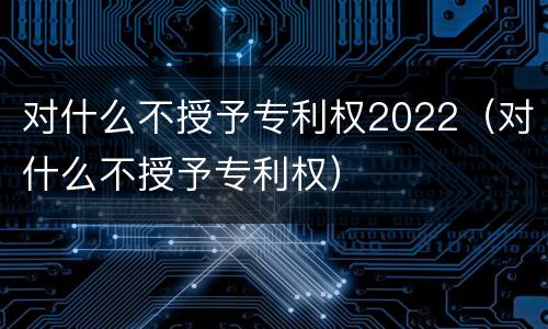 对什么不授予专利权2022（对什么不授予专利权）