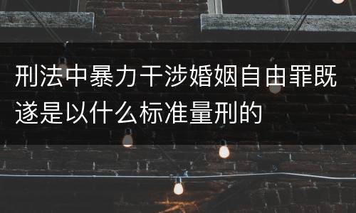 刑法中暴力干涉婚姻自由罪既遂是以什么标准量刑的