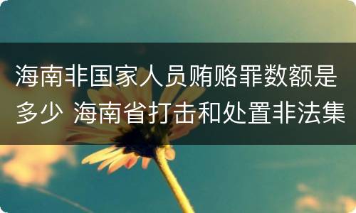 海南非国家人员贿赂罪数额是多少 海南省打击和处置非法集资工作领导小组办公室