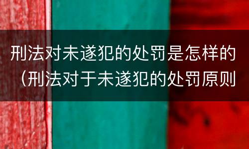 刑法对未遂犯的处罚是怎样的（刑法对于未遂犯的处罚原则是什么）