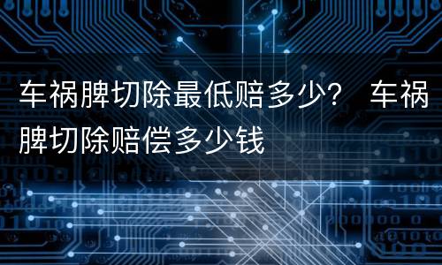车祸脾切除最低赔多少？ 车祸脾切除赔偿多少钱