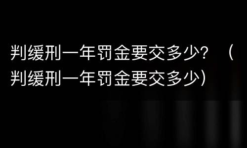 判缓刑一年罚金要交多少？（判缓刑一年罚金要交多少）