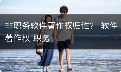 非职务软件著作权归谁？ 软件著作权 职务