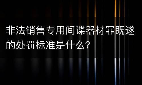 非法销售专用间谍器材罪既遂的处罚标准是什么？