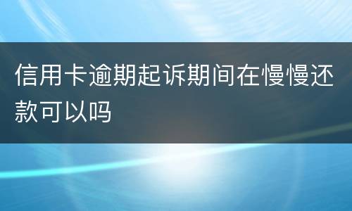 信用卡逾期起诉期间在慢慢还款可以吗