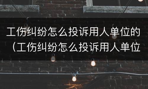工伤纠纷怎么投诉用人单位的（工伤纠纷怎么投诉用人单位的工作人员）