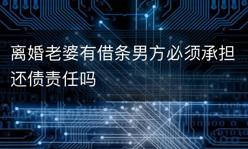 离婚老婆有借条男方必须承担还债责任吗