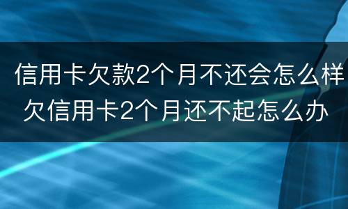 信用卡欠款2个月不还会怎么样 欠信用卡2个月还不起怎么办