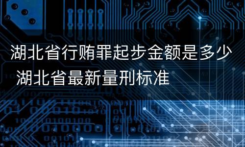 湖北省行贿罪起步金额是多少 湖北省最新量刑标准