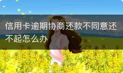 信用卡逾期协商还款不同意还不起怎么办