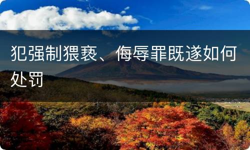 犯强制猥亵、侮辱罪既遂如何处罚