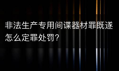 非法生产专用间谍器材罪既遂怎么定罪处罚?