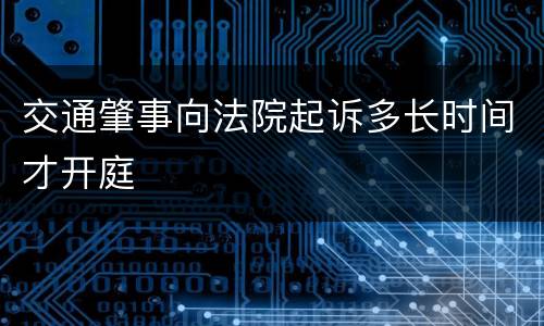 交通肇事向法院起诉多长时间才开庭