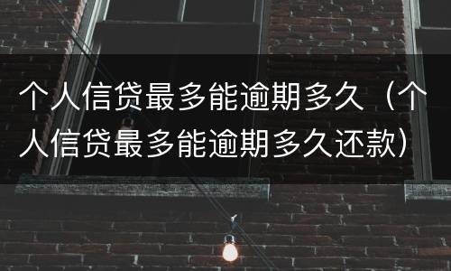 个人信贷最多能逾期多久（个人信贷最多能逾期多久还款）