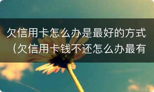 欠信用卡怎么办是最好的方式（欠信用卡钱不还怎么办最有效的方法）