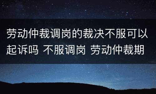 劳动仲裁调岗的裁决不服可以起诉吗 不服调岗 劳动仲裁期间 要上班吗