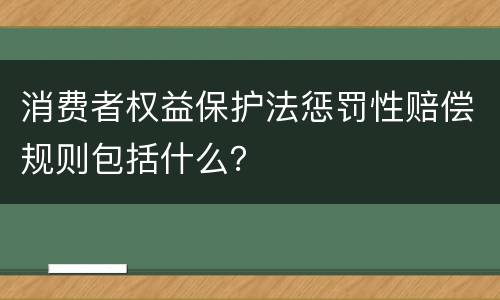 消费者权益保护法惩罚性赔偿规则包括什么？