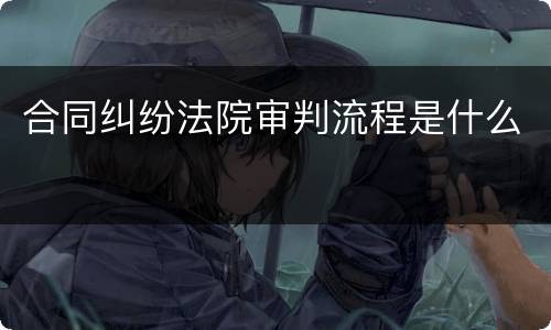 合同纠纷法院审判流程是什么