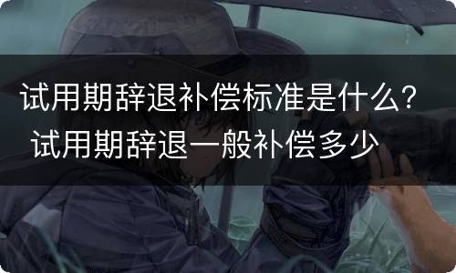 试用期辞退补偿标准是什么？ 试用期辞退一般补偿多少