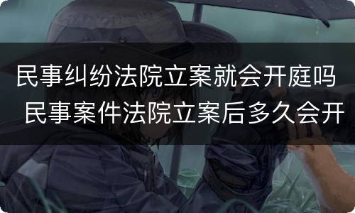 民事纠纷法院立案就会开庭吗 民事案件法院立案后多久会开庭