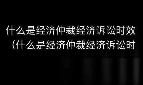 什么是经济仲裁经济诉讼时效（什么是经济仲裁经济诉讼时效的依据）