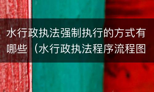 水行政执法强制执行的方式有哪些（水行政执法程序流程图）