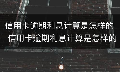 信用卡逾期利息计算是怎样的 信用卡逾期利息计算是怎样的方法