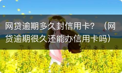 网贷逾期多久封信用卡？（网贷逾期很久还能办信用卡吗）