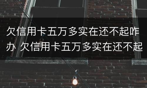 欠信用卡五万多实在还不起咋办 欠信用卡五万多实在还不起咋办呢