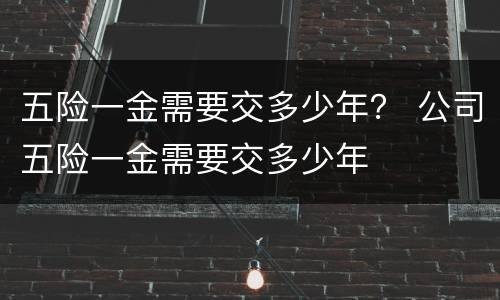 五险一金需要交多少年？ 公司五险一金需要交多少年