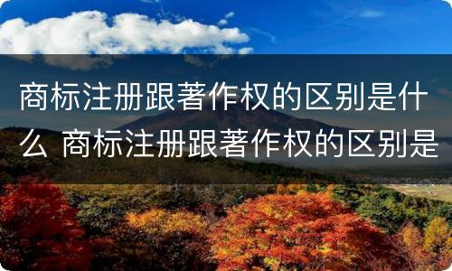 商标注册跟著作权的区别是什么 商标注册跟著作权的区别是什么呢