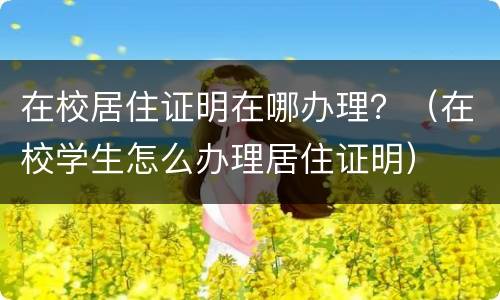 在校居住证明在哪办理？（在校学生怎么办理居住证明）