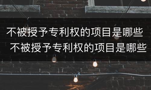 不被授予专利权的项目是哪些 不被授予专利权的项目是哪些呢