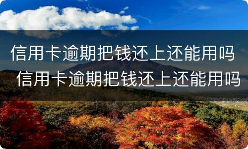信用卡逾期把钱还上还能用吗 信用卡逾期把钱还上还能用吗怎么还