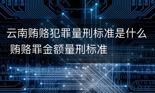 云南贿赂犯罪量刑标准是什么 贿赂罪金额量刑标准