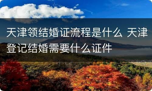 天津领结婚证流程是什么 天津登记结婚需要什么证件