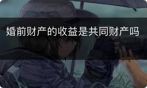 婚前财产的收益是共同财产吗