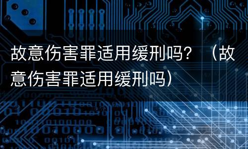 故意伤害罪适用缓刑吗？（故意伤害罪适用缓刑吗）