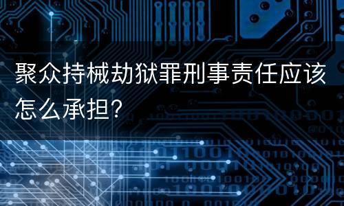 聚众持械劫狱罪刑事责任应该怎么承担?