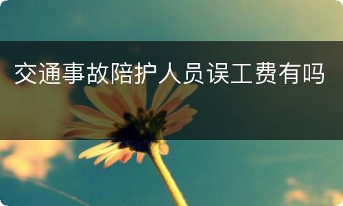 交通事故陪护人员误工费有吗