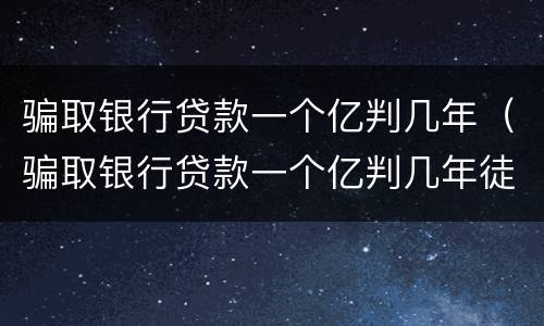 骗取银行贷款一个亿判几年（骗取银行贷款一个亿判几年徒刑）