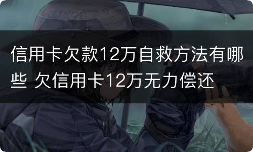 信用卡欠款12万自救方法有哪些 欠信用卡12万无力偿还